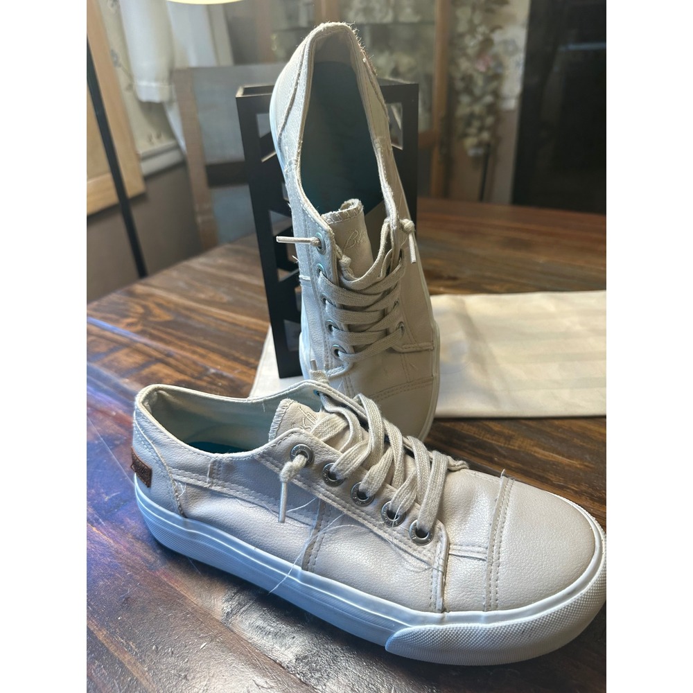 Blowfish Malibu Lexine Women 9M Metallic Champagne Silver Platform Sneaker